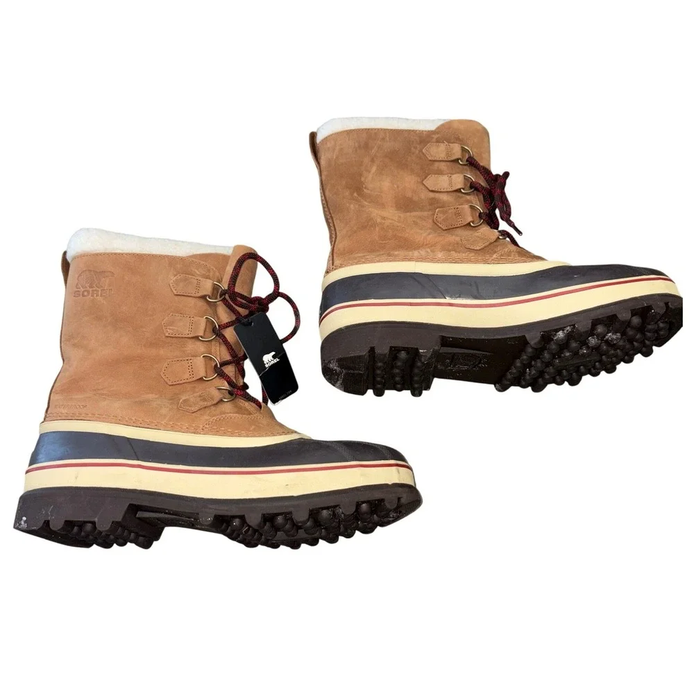 NWT Sorel Mens Caribou Waterproof Insulated Winter Snow Boots Buff Size 12